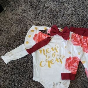 New to the crew outfit with hat and headband